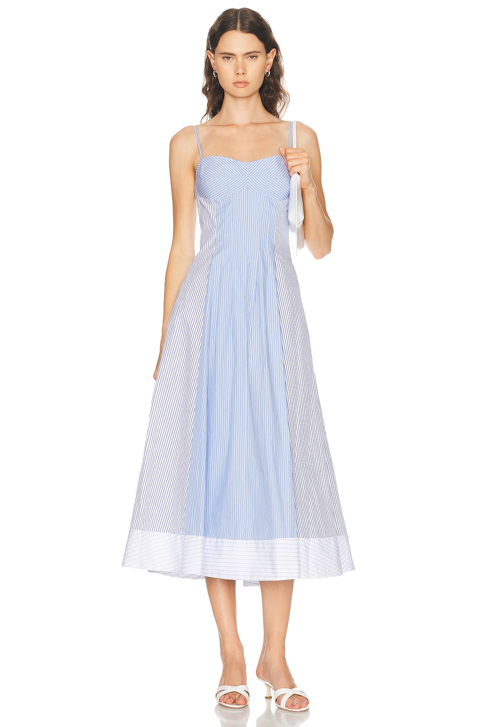 SIMKHAI Chamberlain Cotton Midi Dress in Blue. - 6 also