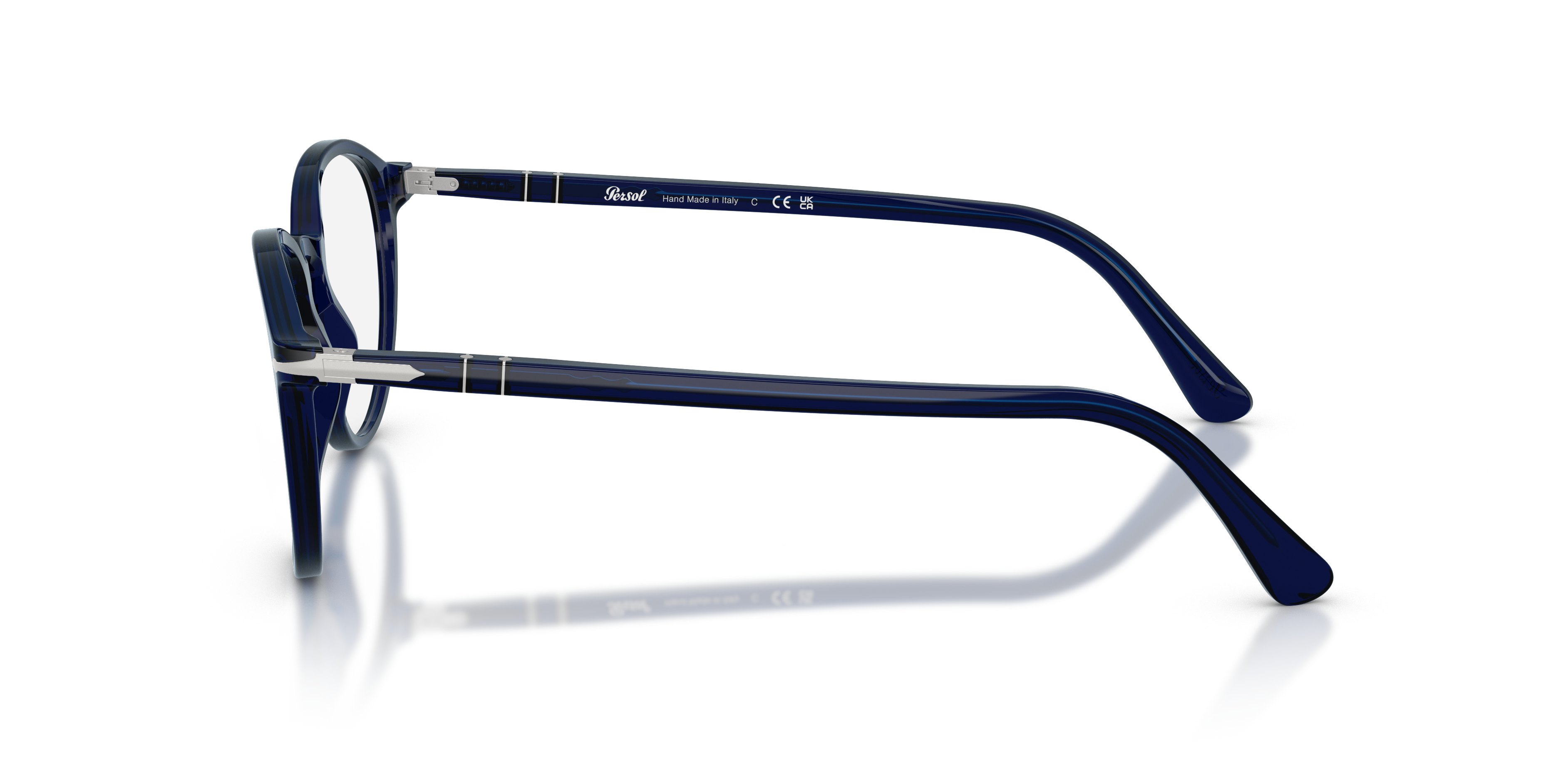 Persol Unisex Persol PO3218V 181 Montature da vista Acetato Blu Trasparente Pantos Normale