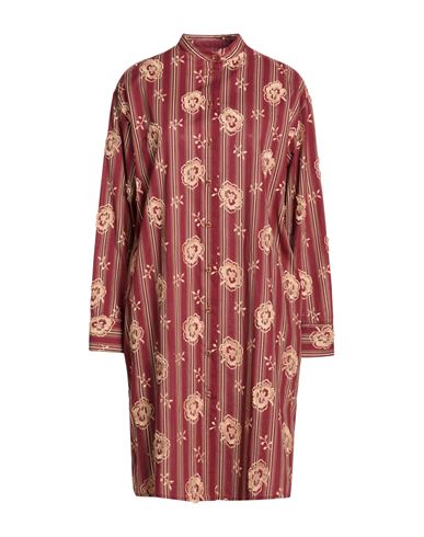 Woman Midi dress Brick Size 10 Cotton, Polyester