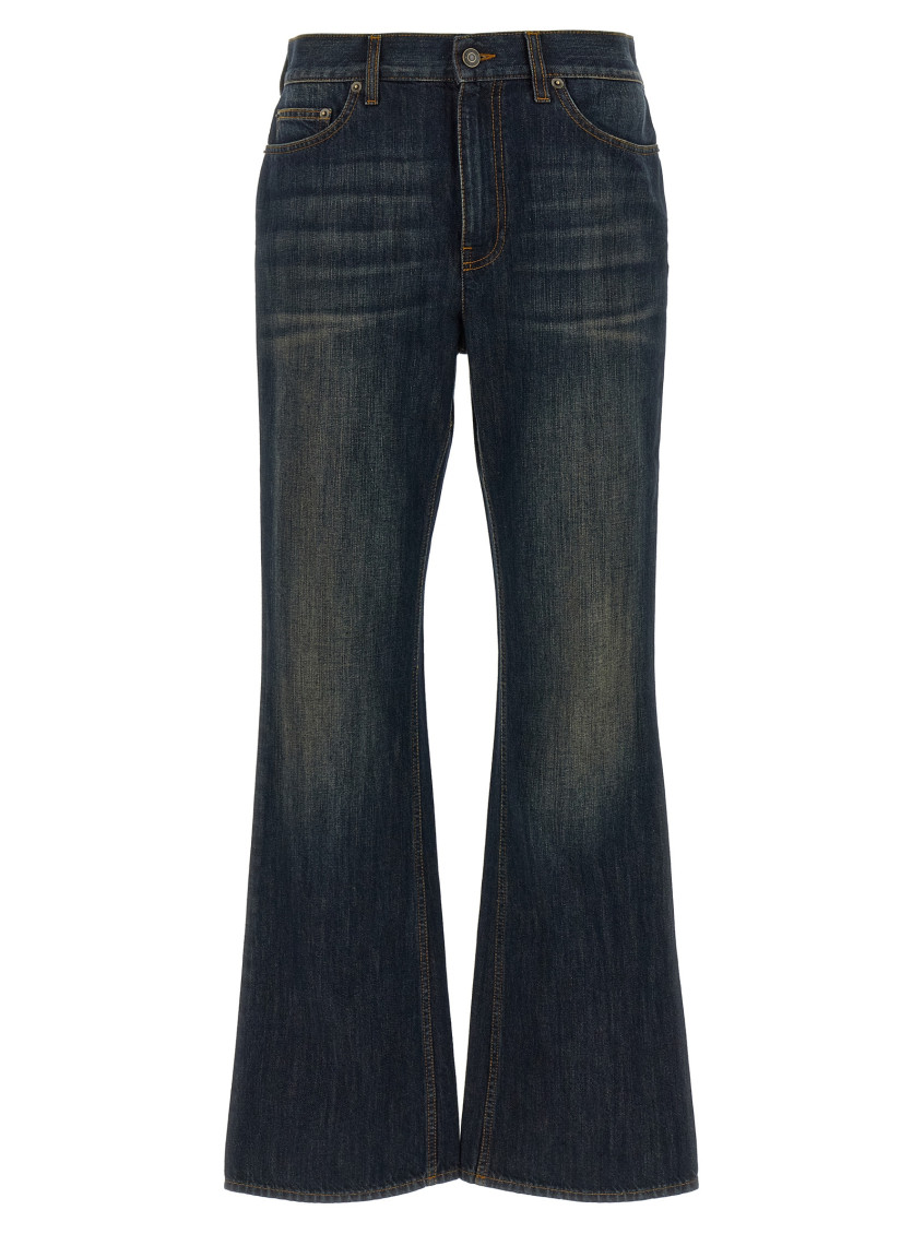 Blue Flared High Rise Jeans
