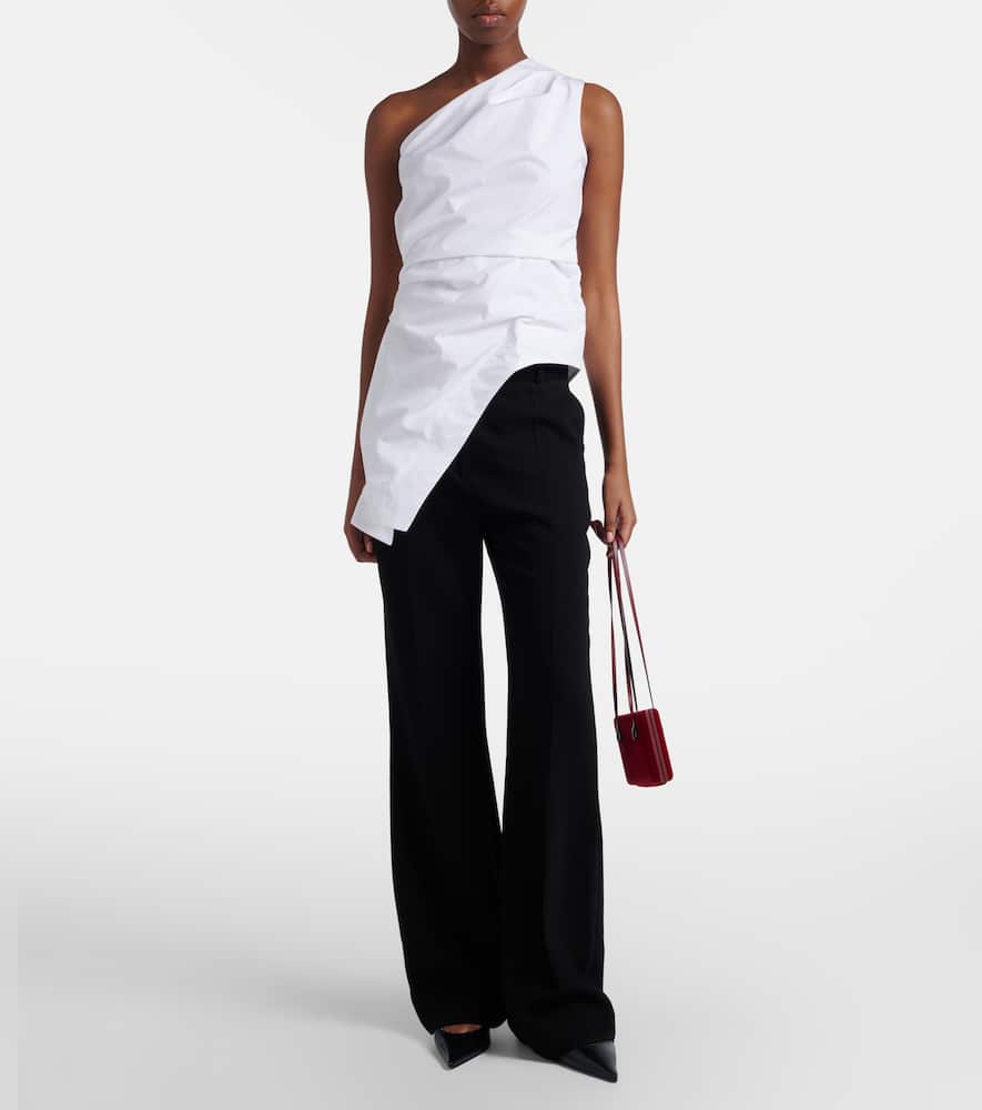 Róhe Asymmetric one-shoulder cotton poplin top