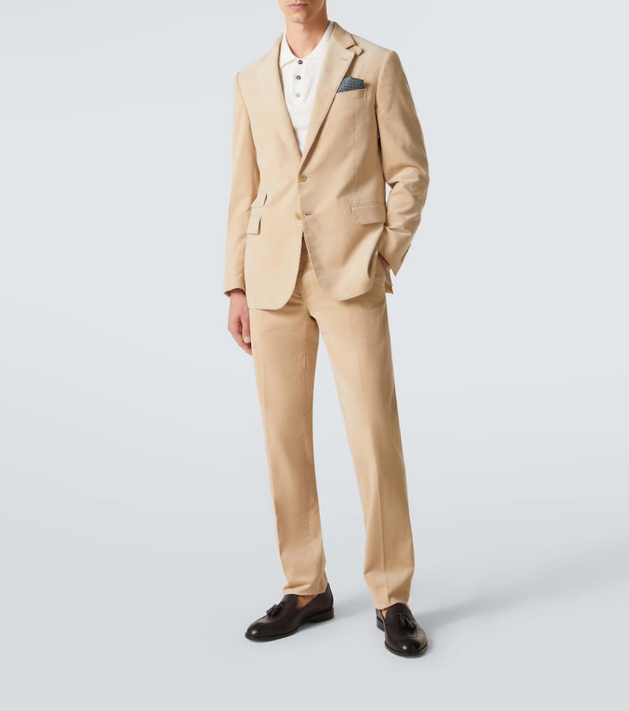 Cotton corduroy straight pants