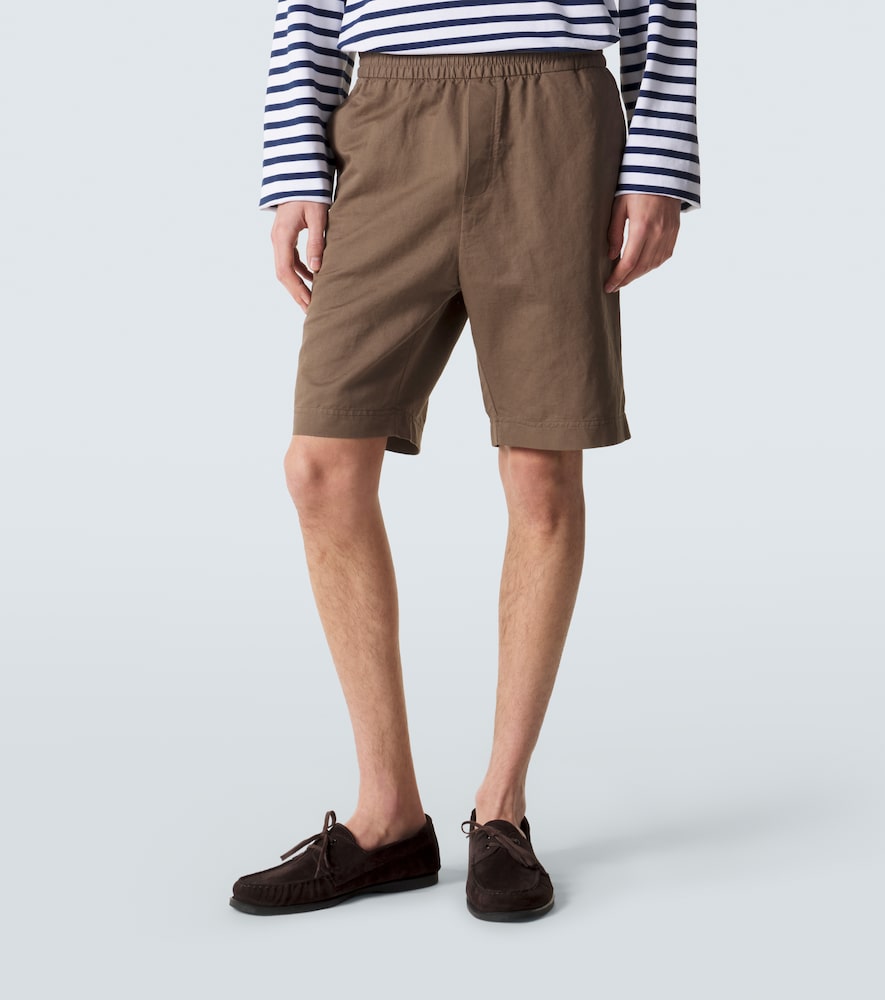 Cotton and linen shorts