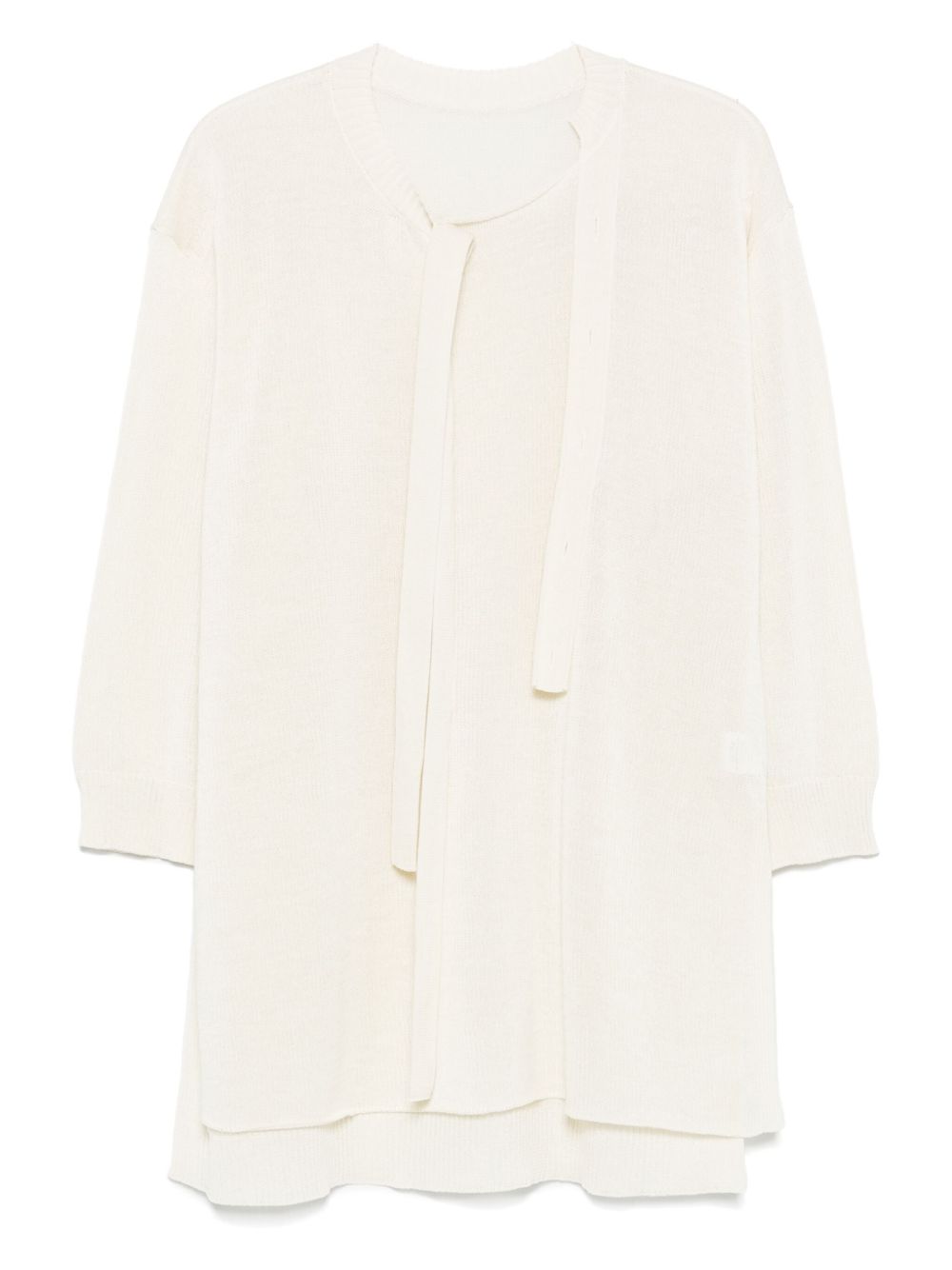 Issey Miyake buttoned draped sweater - White