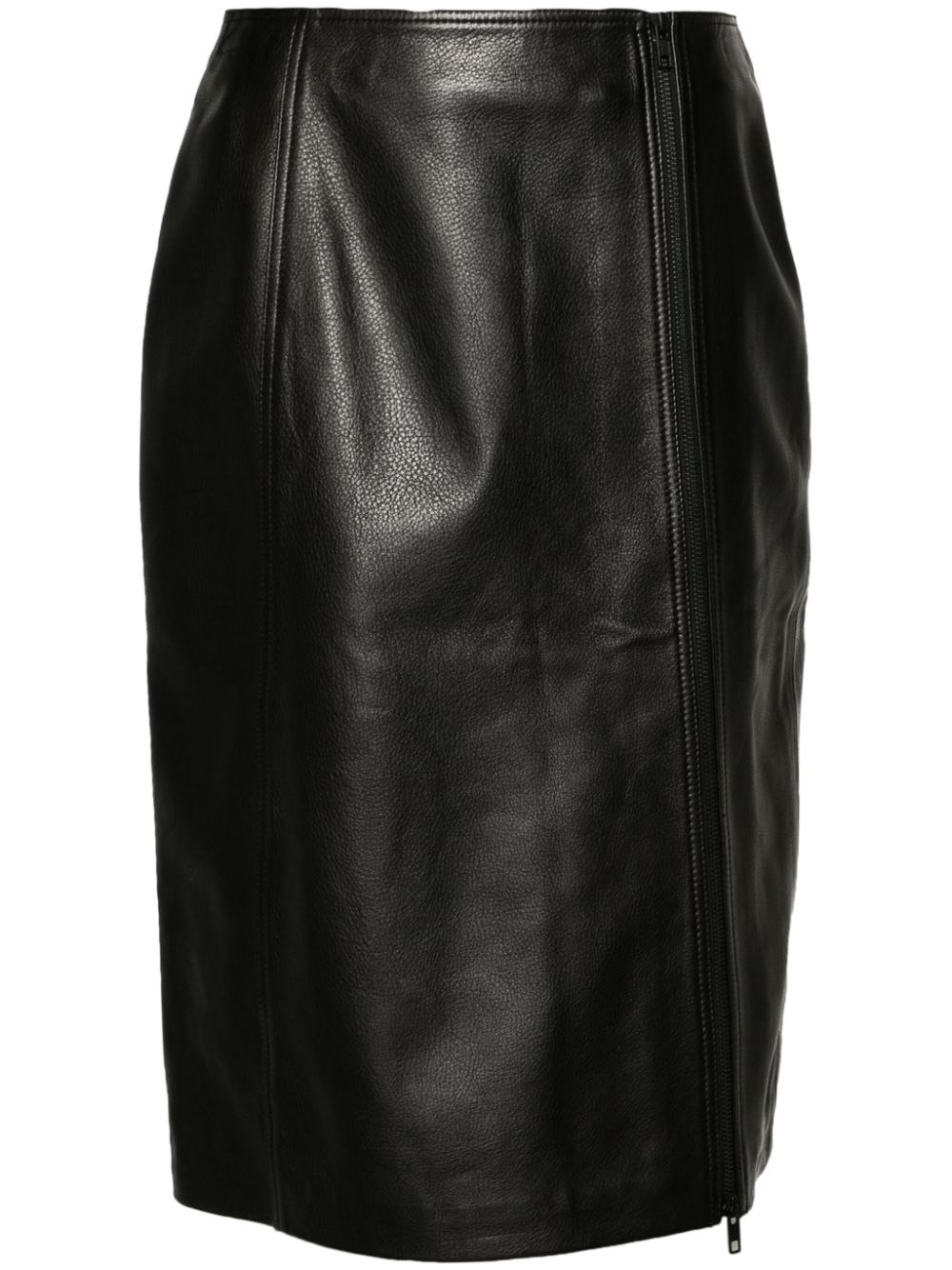 Rumi leather midi skirt - Black