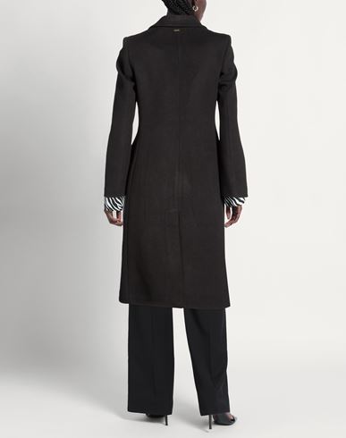 Woman Coat Black Size 12 Polyester, Viscose