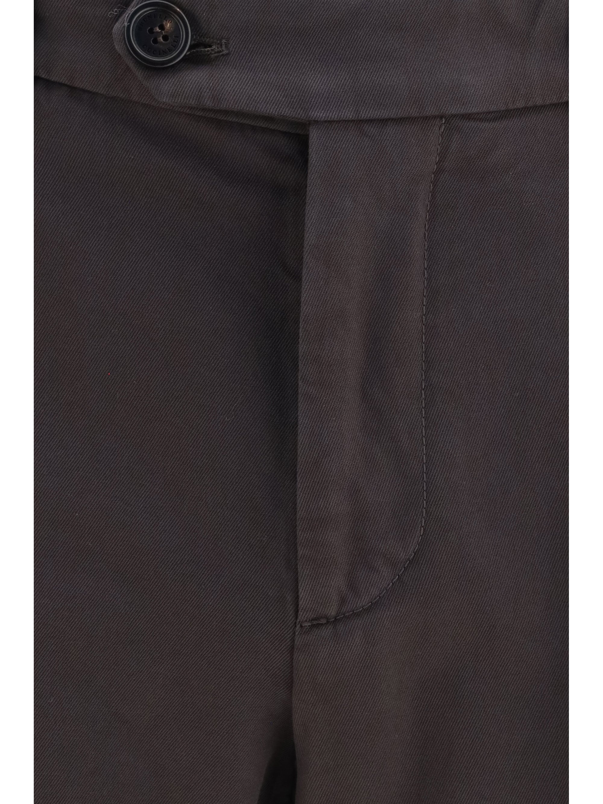 Dyed Cotton Trousers — Brown