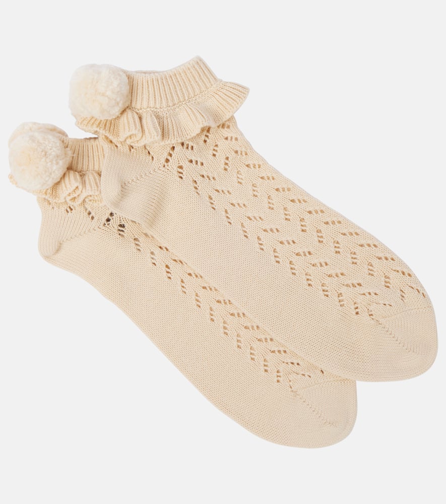 Pompom cotton socks