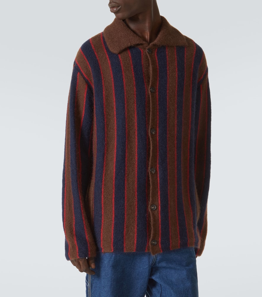 Bode Striped mohair-blend cardigan