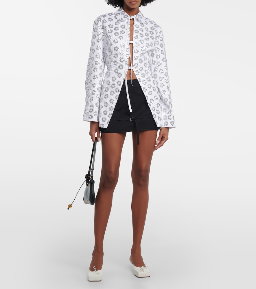 Lavoir sequinned cotton-blend shirt