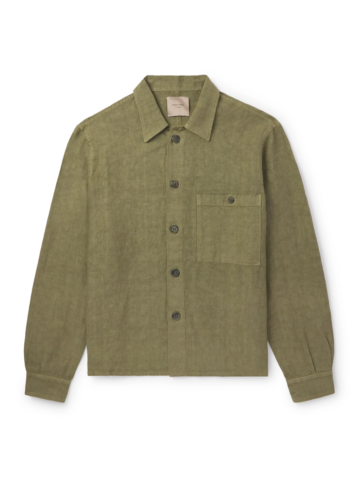Linen Overshirt - Men - Green