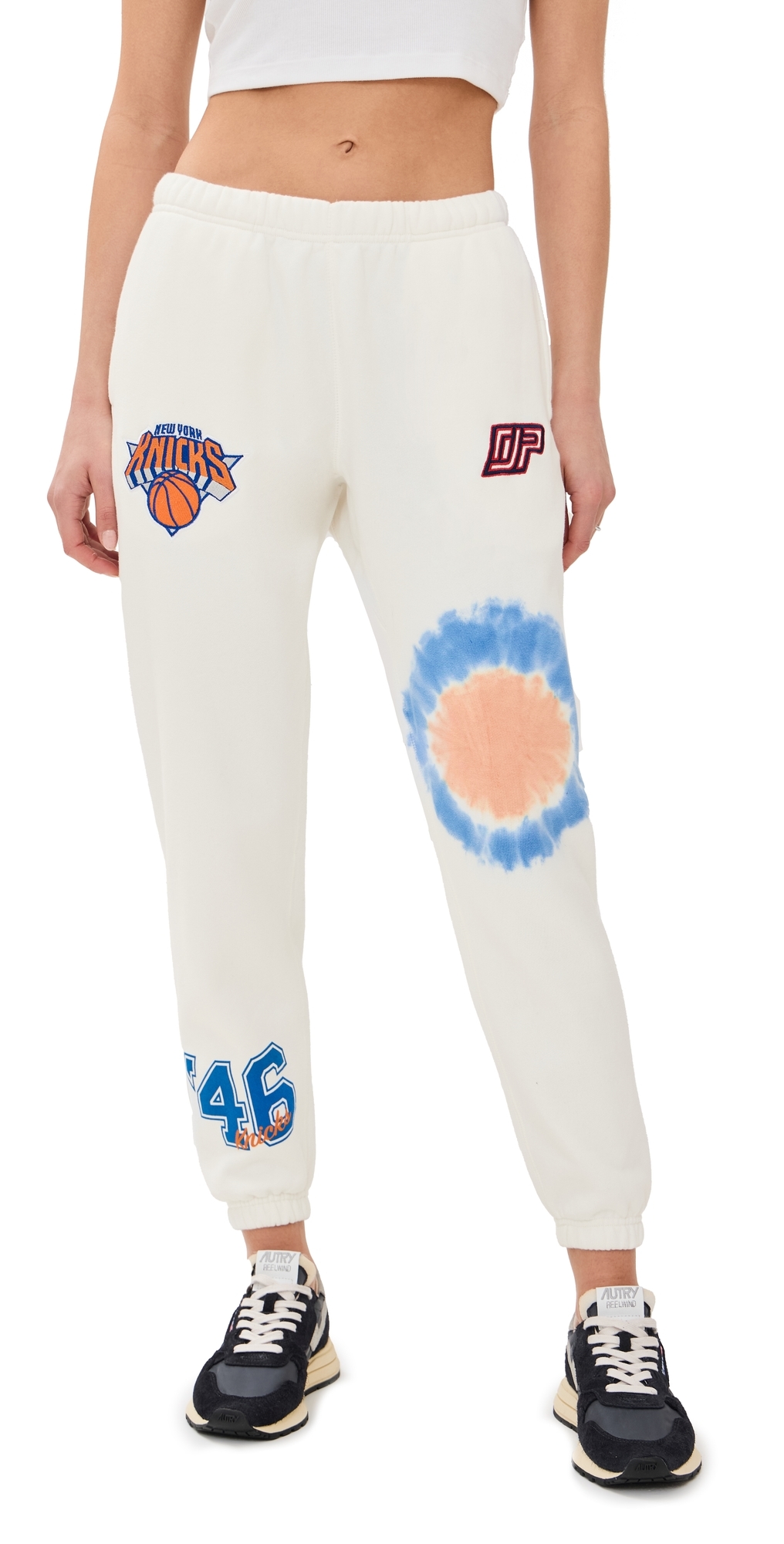 NY Knicks Bullseye Sweatpants White