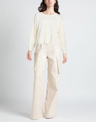 Woman Sweater Ivory Size L Merino Wool, Silk