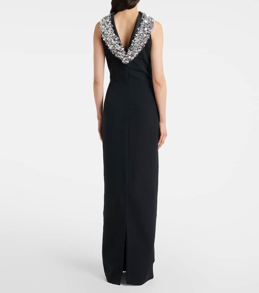 Safiyaa Holli embellished crêpe and satin gown