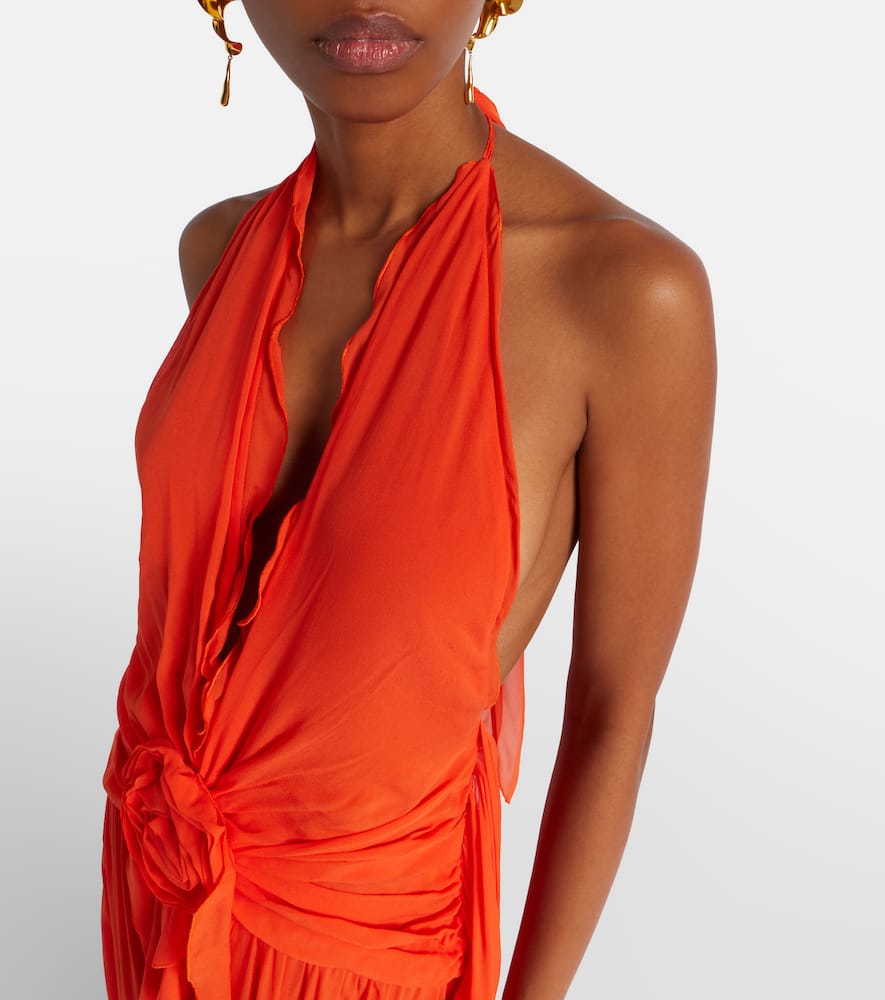 Ruffled georgette gown