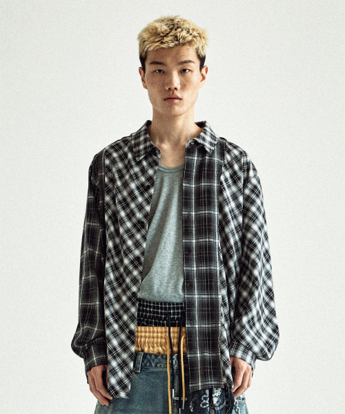 UNBALANCE CHECK SHIRTS BLACK