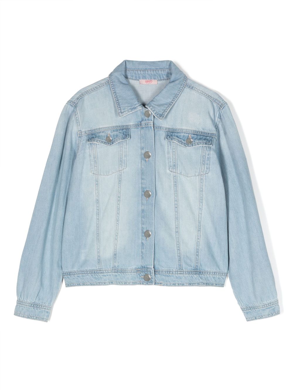 Buttoned washed-denim jacket - Blue