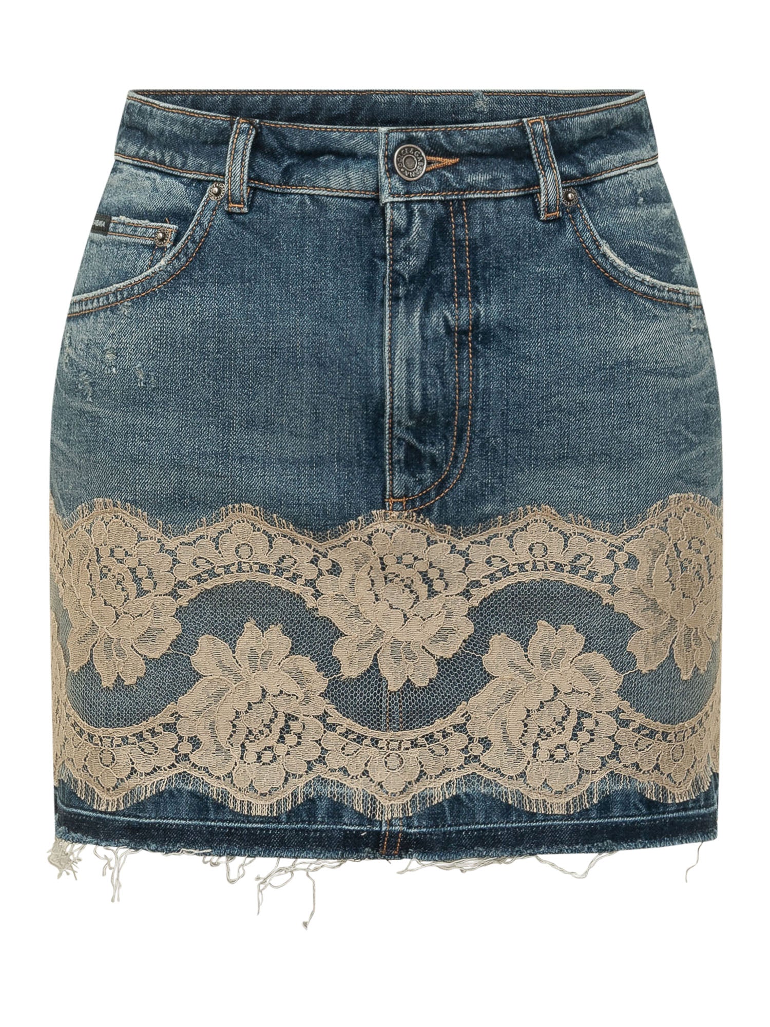 Chic Mini Skirt with Lacy Insert