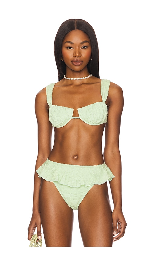 Montce Petal Bella Strap Bikini Top in Mint. -  S also in L