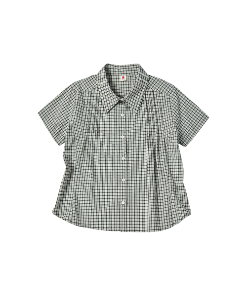 W PINTUCK CHECK HALF SHIRTS