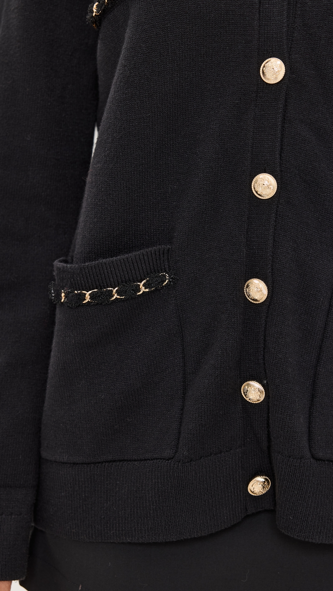 Chain Oversized Cardigan Black