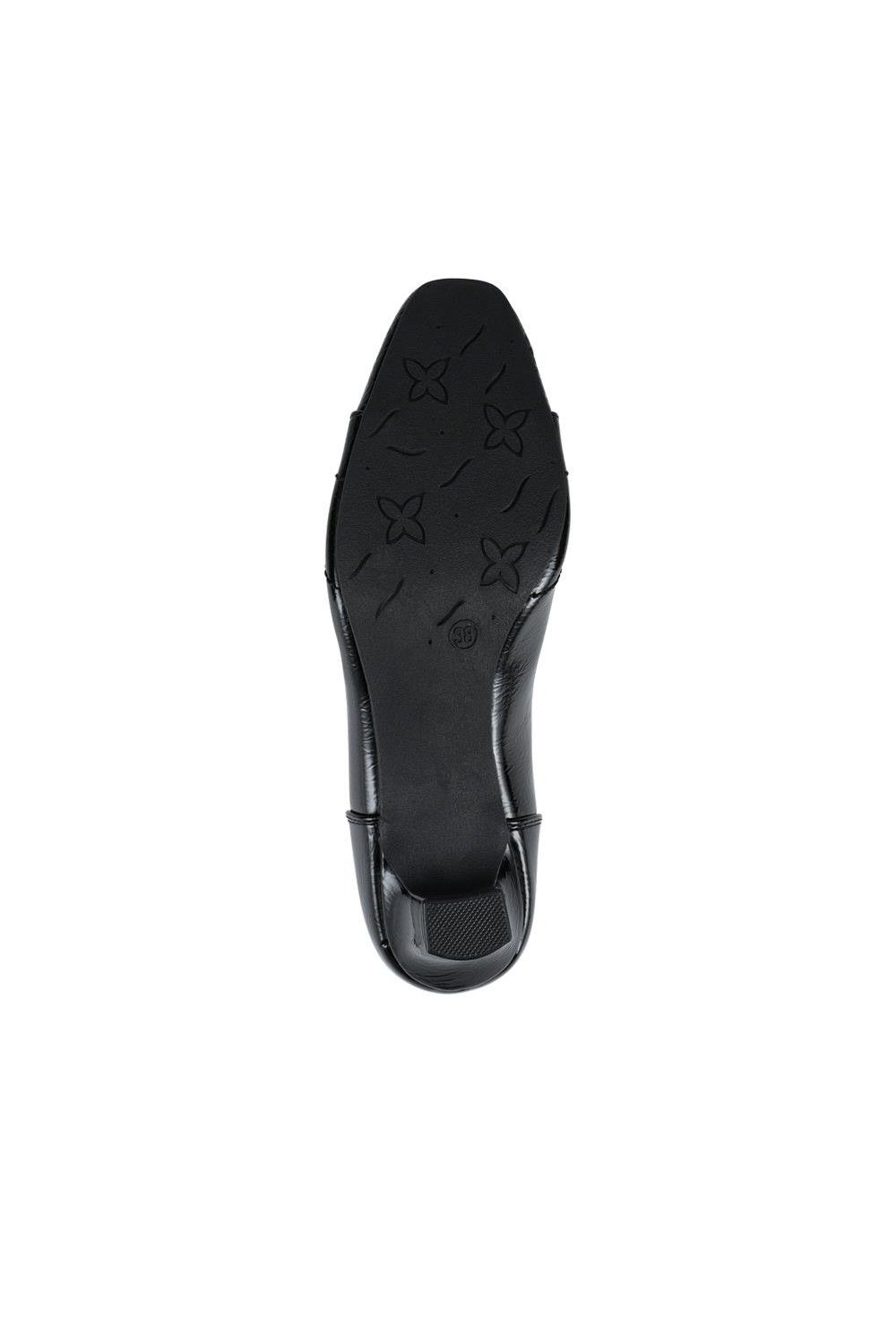 Pavers Smart Kitten Heel Court Shoes In Jet Black