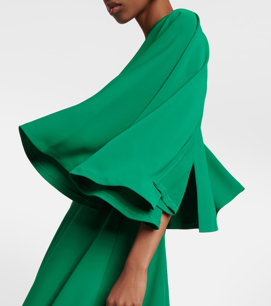Zinnia embroidered cape midi dress