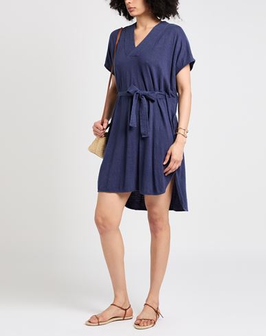 Woman Mini dress Blue Size 1 Linen, Elastane
