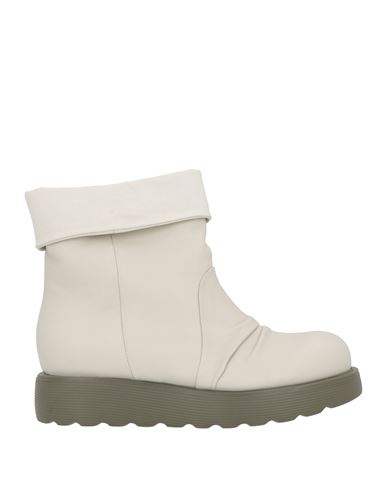 Woman Ankle boots Light grey Size 10 Leather