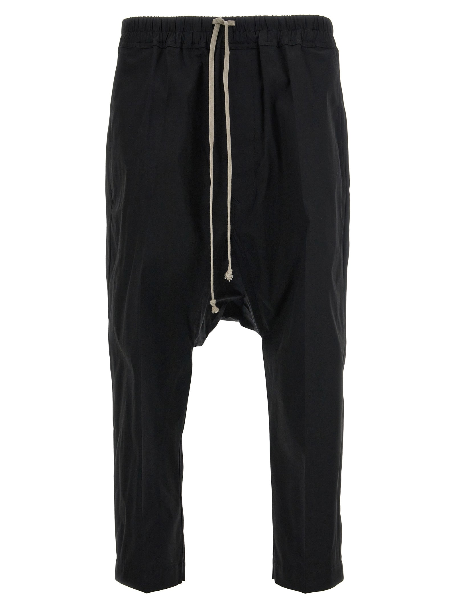Low-Crotch Cotton Trousers — Black