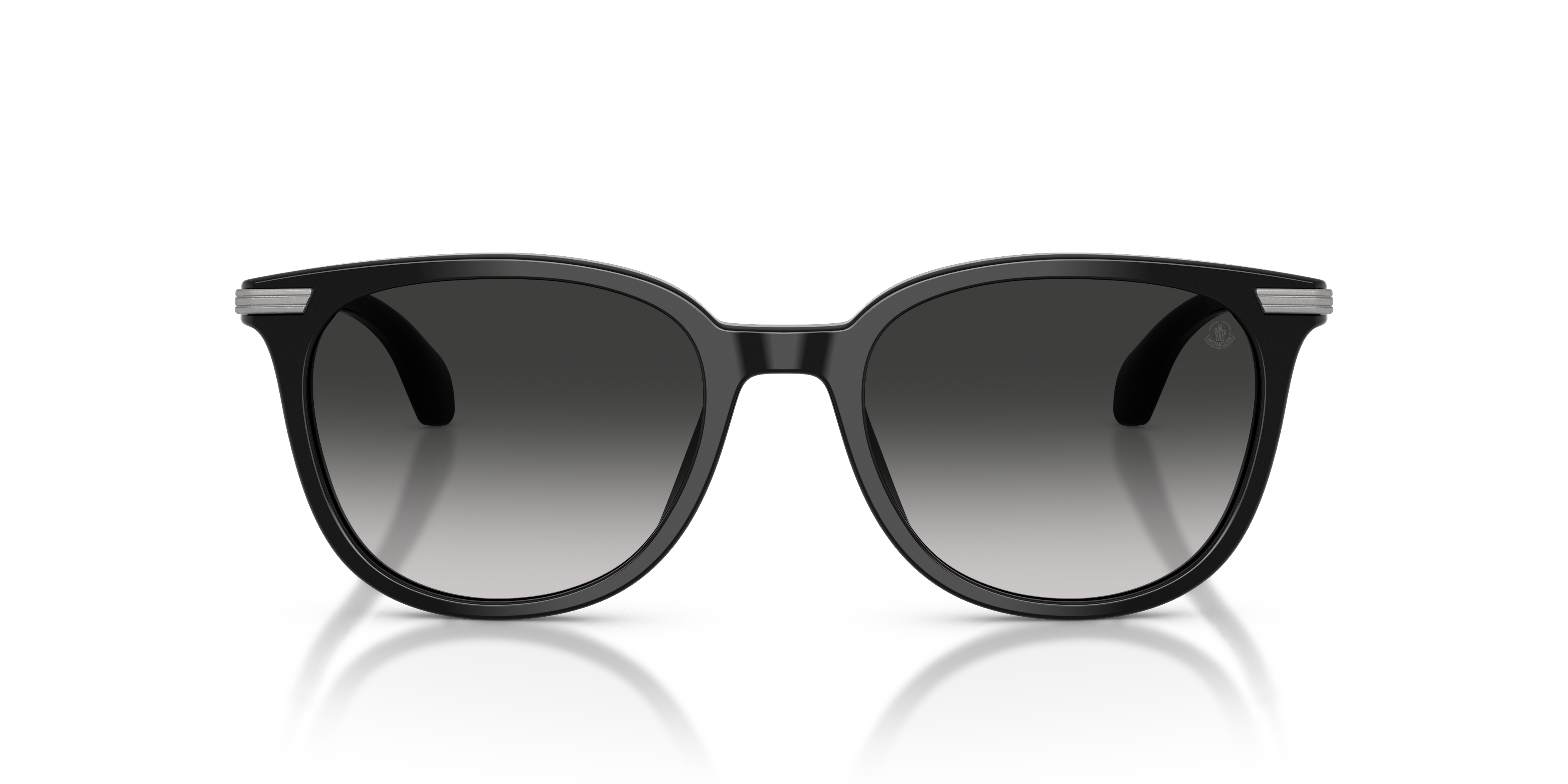 Moncler Unisex Moncler ME6013 KORRA 30013C Gafas de sol Acetato Negro Gris Redonda Normal Matizado