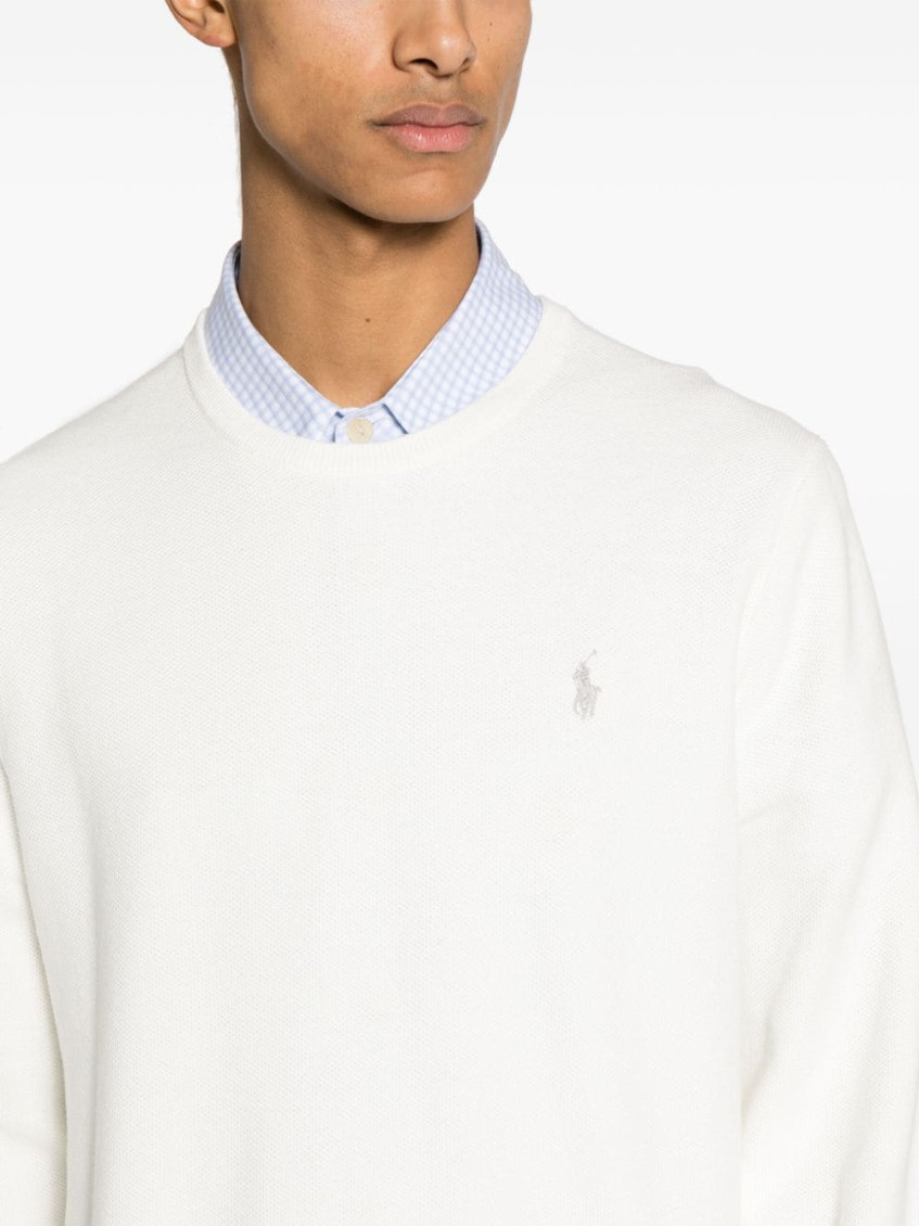 Pony Embroidered Crewneck Knitted Jumper