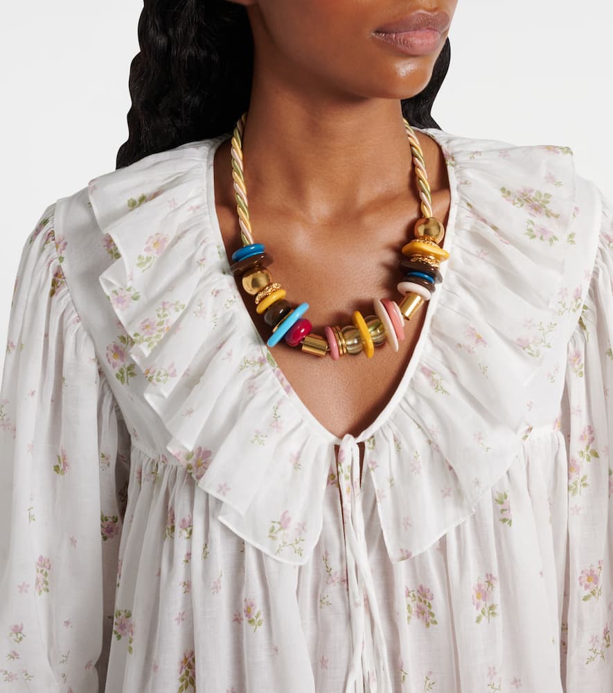 Chloé Printed ruffled cotton minidress