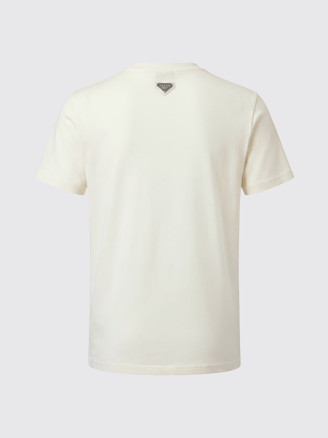 Crewneck Cotton T-shirt with Contrasting Chest Logo