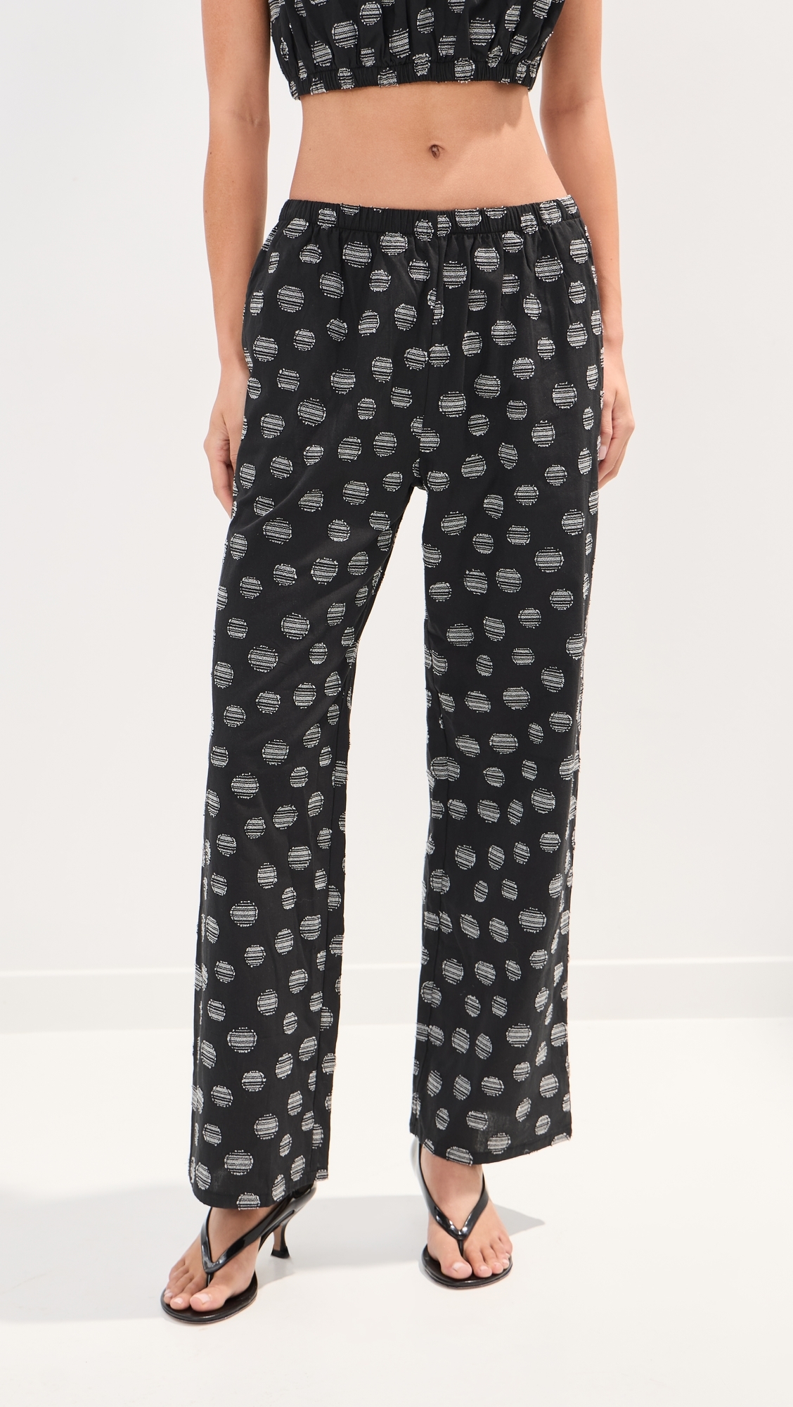 Camille Jacquard Dot Pants Black/White