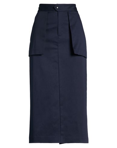 Woman Midi skirt Navy Size 8 Polyester, Cotton