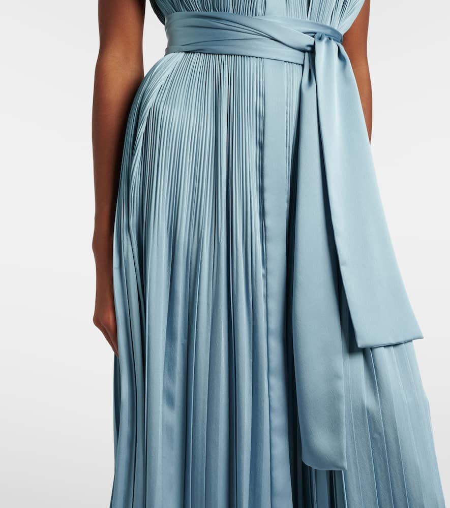 Phare plissé satin midi dress