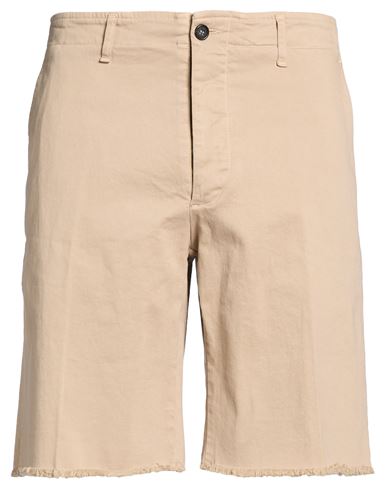 Man Shorts & Bermuda Shorts Sand Size 36 Cotton, Elastane
