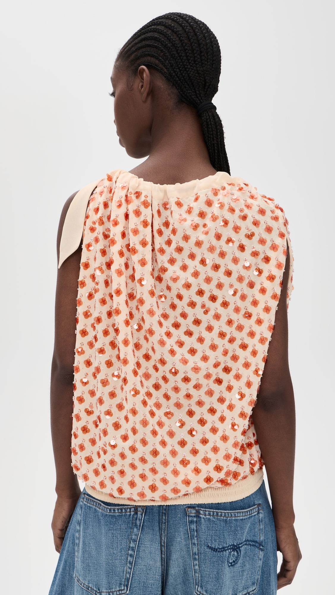 Jocelyn Sequin Smocked Top Combo1 Off White