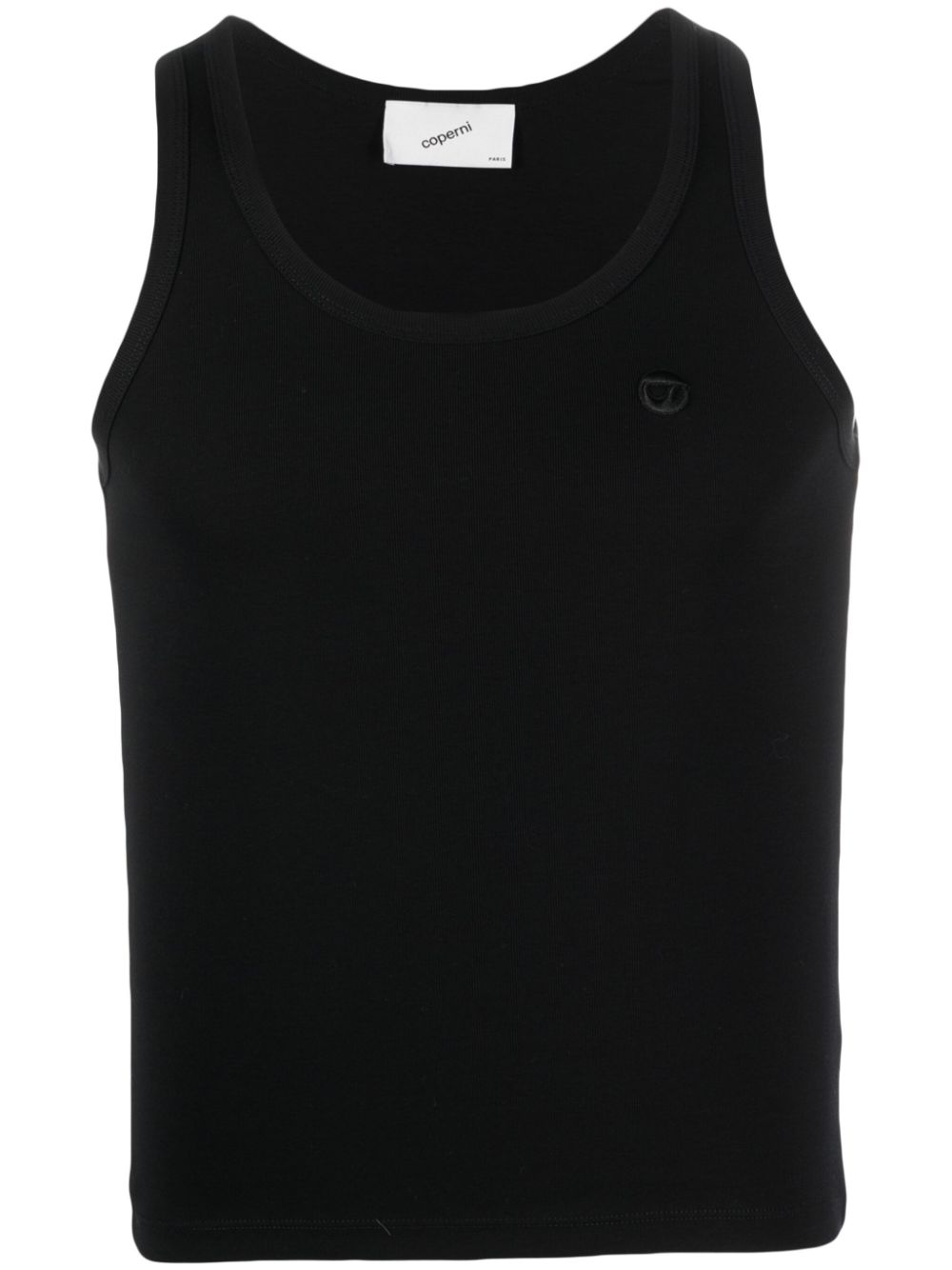Logo-embellishment cotton tank top - Black