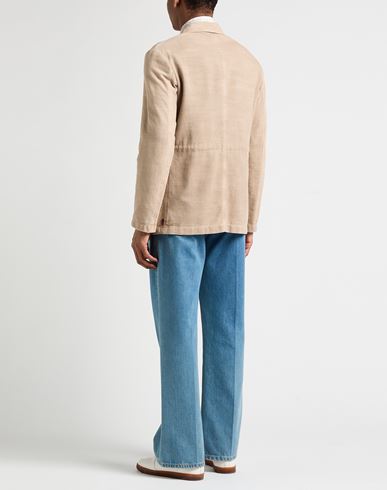 Man Jacket Sand Size 42 Cotton, Viscose, Linen