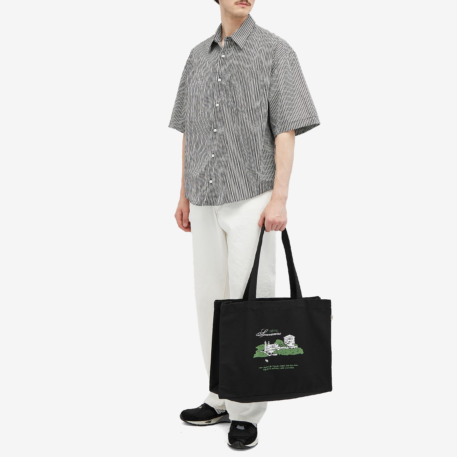 Men's x JJJJound Hotel Souvenirs Cabas Tote Bag in Black 