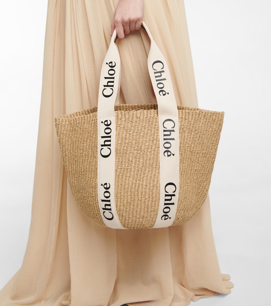 X Mifuko Woody Large raffia tote
