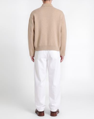 Man Sweater Sand Size L Merino Wool, Cashmere