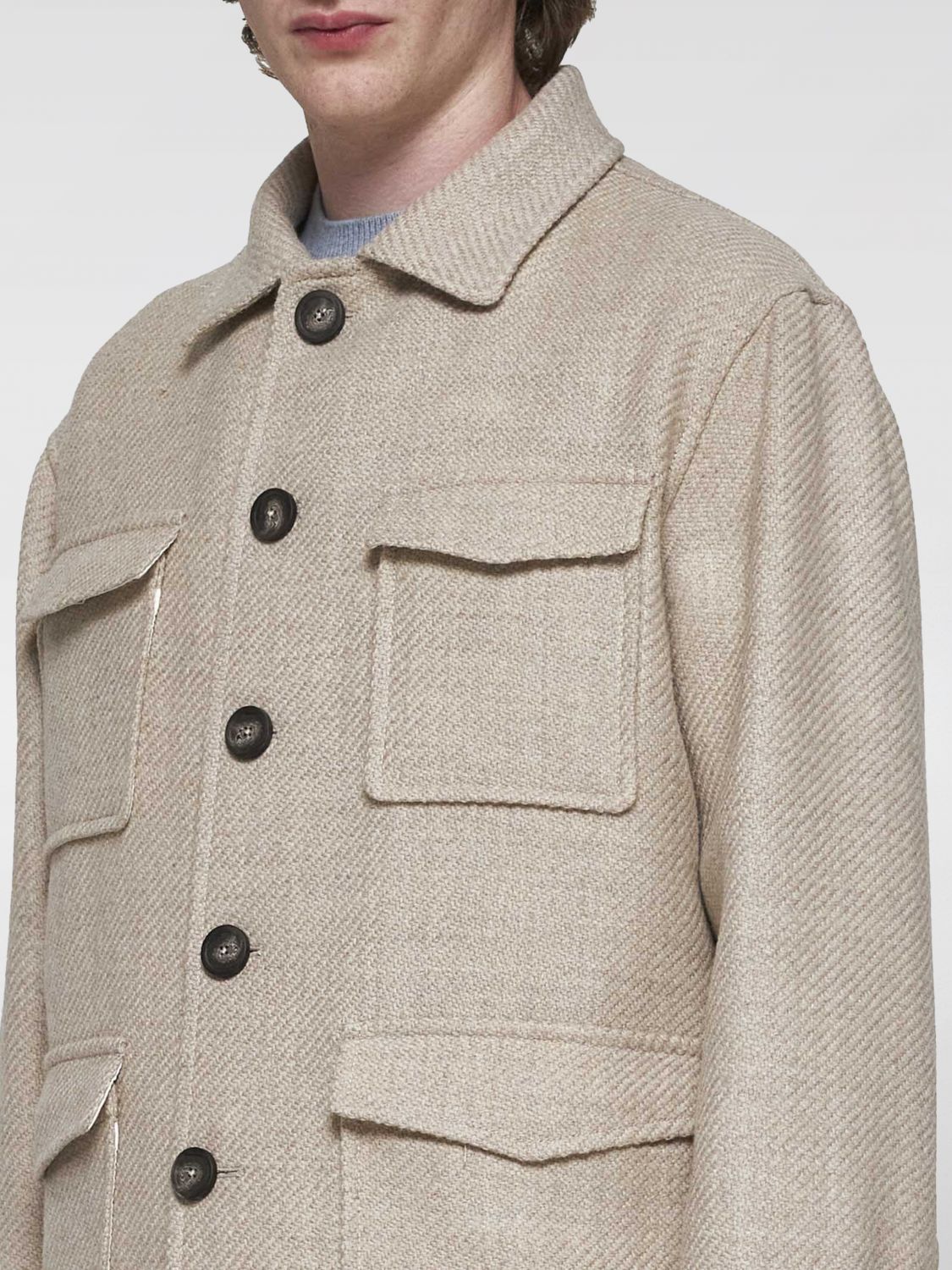 Wool shirt jacket - Neutrals