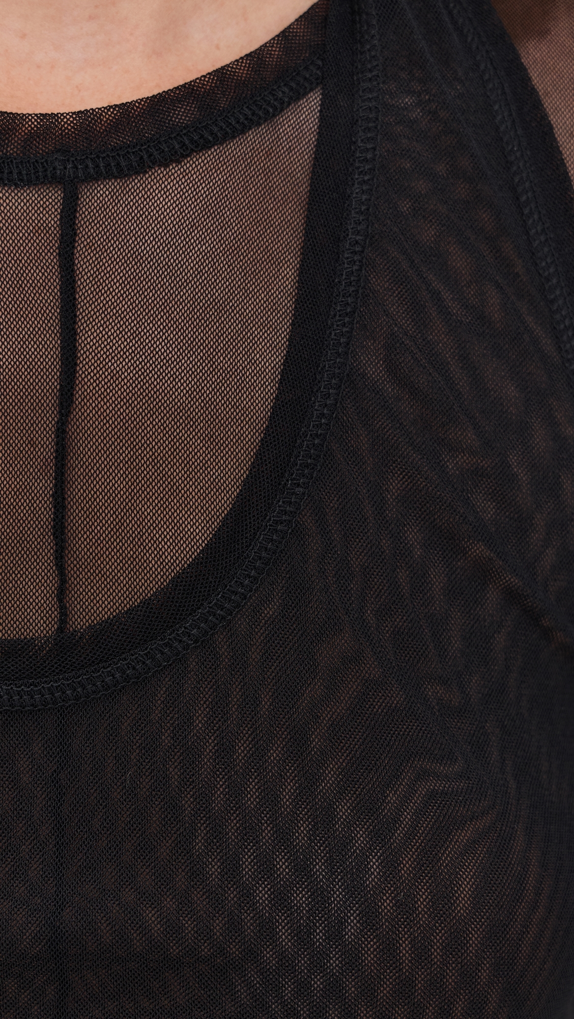 Mesh Layered Tee Black