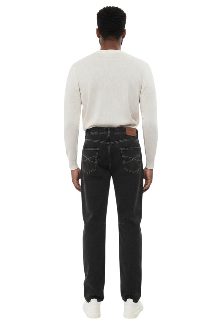 Black Straight Mid Rise Jeans