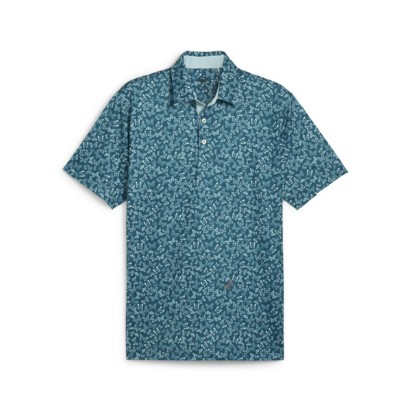 PUMA CLOUDSPUN Men's Golf Butterflies Polo Shirt in Blue