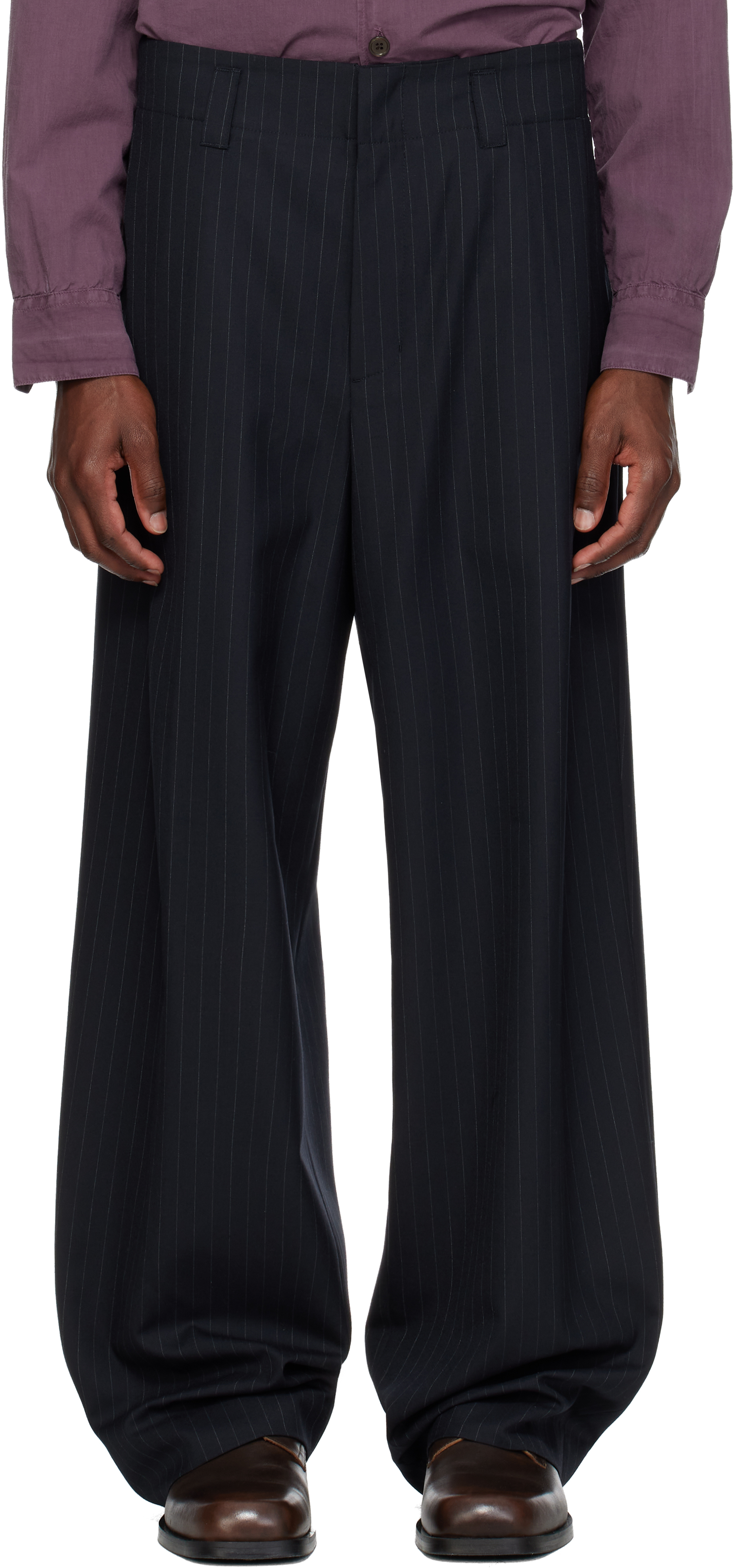 Navy Drop Trousers