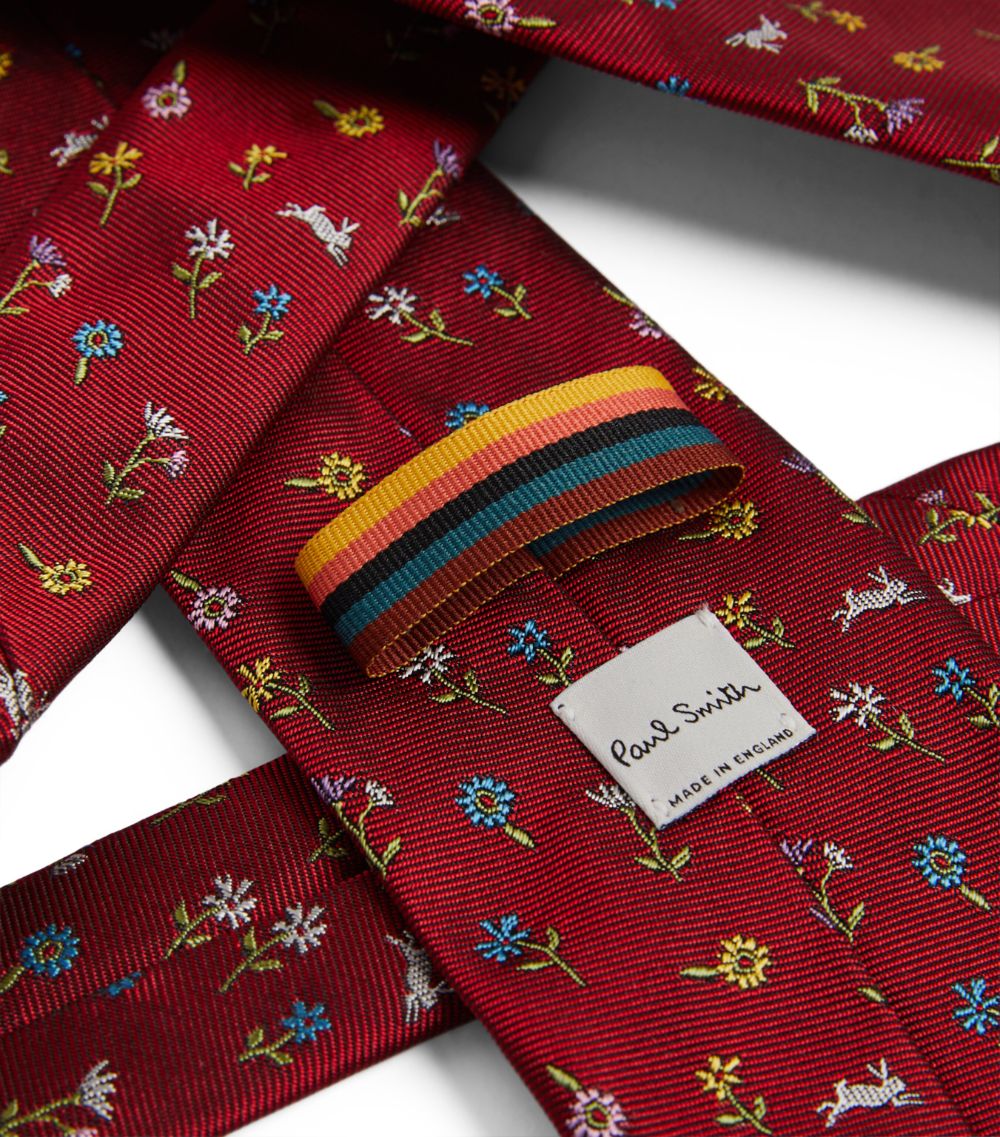 Silk Rabbit Floral Tie